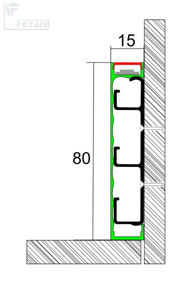 Алюминиевый плинтус Fezard Кабельный ALP-G80-LA Алюминий 80*15*2500 мм в Дзержинске