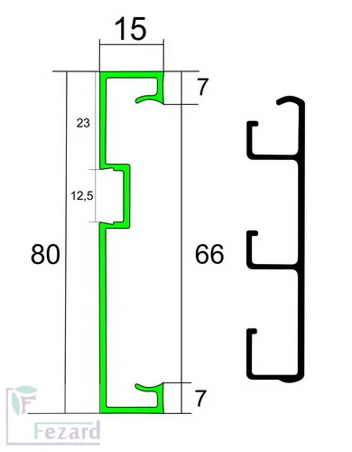 Алюминиевый плинтус Fezard Кабельный ALP-G80-LF Алюминий 80*15*2500 мм в Дзержинске