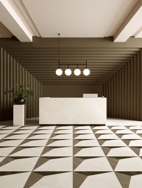 Керамогранит Coliseum Фьямма Уайт Вставка Фрэйм 60х60 (Натуральный и Реттифицированный) в Дзержинске