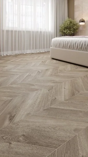 Кварц-виниловая плитка Alpine Floor Chevron Дуб Натур. Отбеленный ECO 20-3 (2,5 мм. 43 класс) в Дзержинске