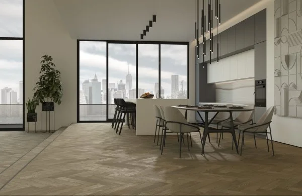 Паркетная доска Quartz Parquet Английская Ёлка Дуб Карельский 33-419 в Дзержинске