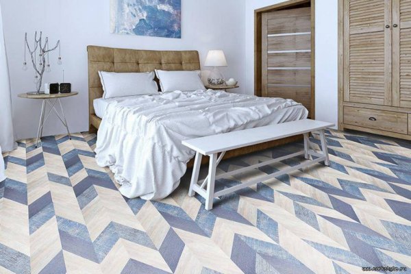 Пробковое покрытие CorkStyle Chevron Blue (1235*305*6 мм) HC в #REGION_NAME_DECLINE_PP#